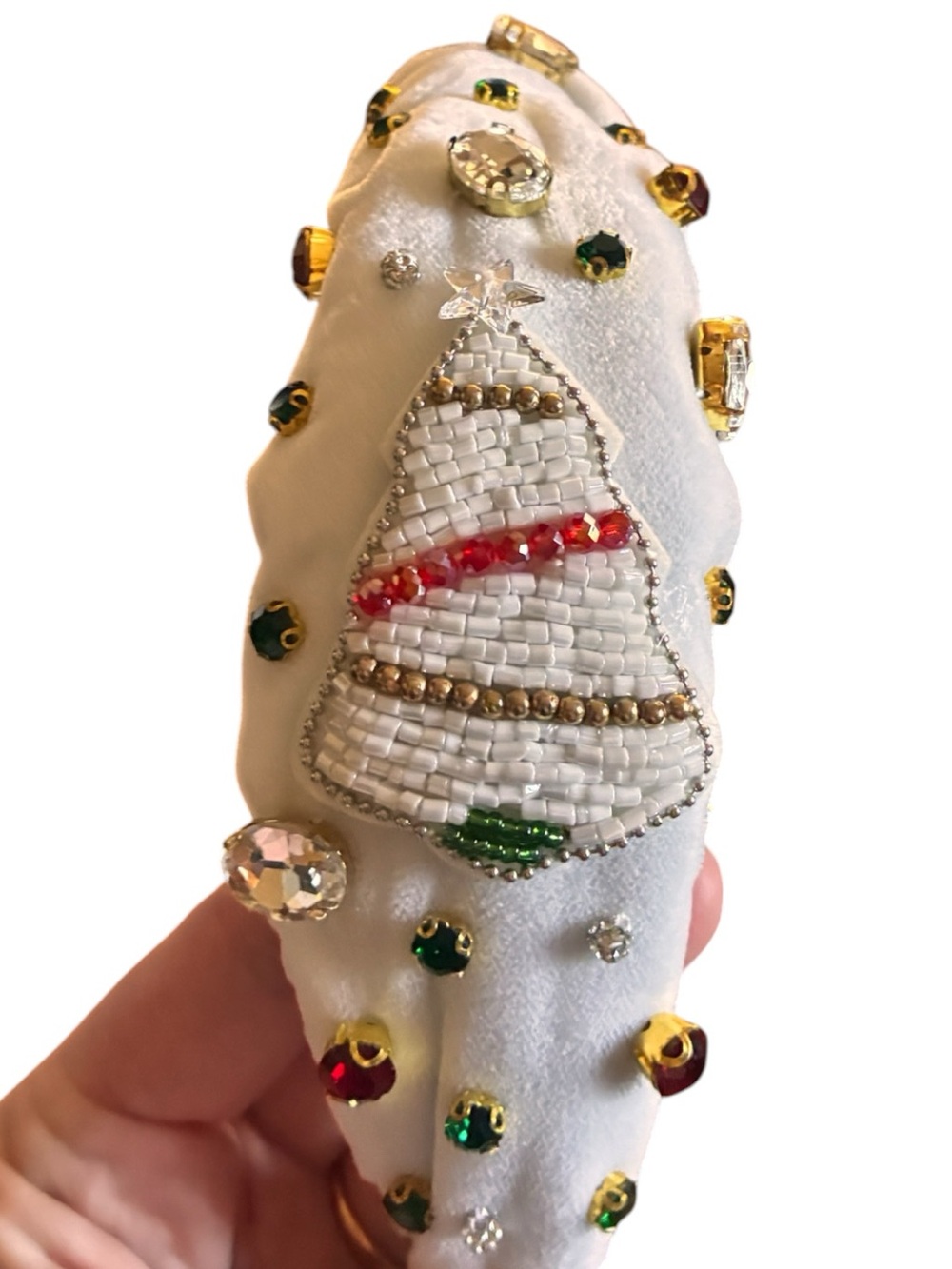 Christmas Tree Velvet Knotted Headband - Picture 2 of 4